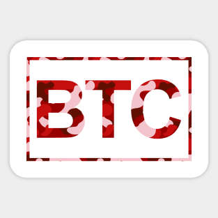 Bitcoin Red Camo Sticker